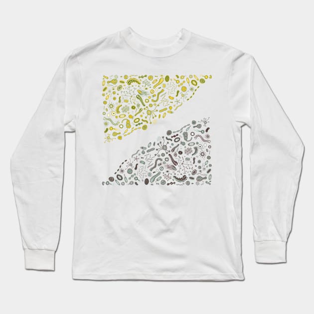 Microbiome Microbiology - Bacteria Parasite Biology - Microscopic Life Long Sleeve T-Shirt by MoPaws